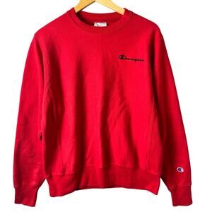 VTG Champion Reverse Weave Crewneck Sweatshirt Embroidered Logo Mens Small Red